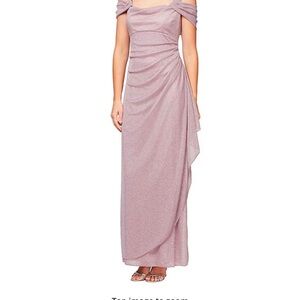 Mother of the bride/groom dress. Mauve shimmery long dress.